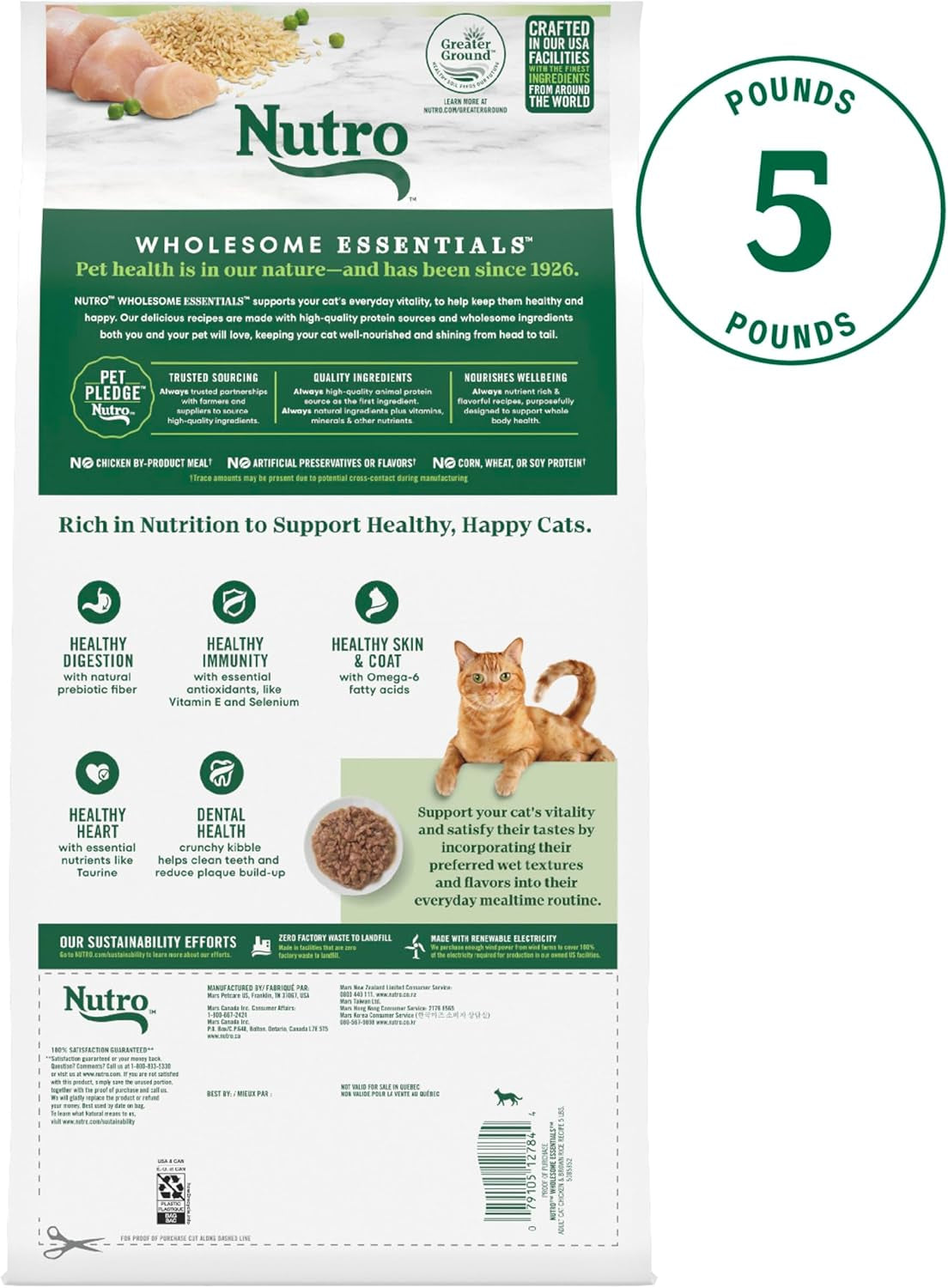 Wholesome Essentials Adult & Senior Dry Cat Food, Chicken