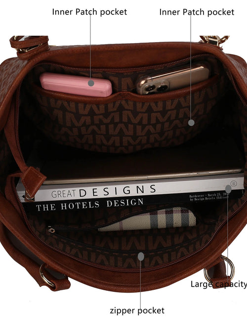 Load image into Gallery viewer, Edelyn Women&#39;S Tote Bag, Small Tote Handbag, Pouch Purse &amp; Wristlet Wallet, Signature Handbag 4 Pcs Set by Mia K
